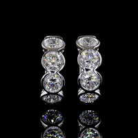 14K White Gold Round Huggie Earrings with Bezel Set Lab Diamonds - 4.16 Carats Total Diamond Weight (E-F Color, VS2 Clarity) - Covaloro Fine Jewelry
