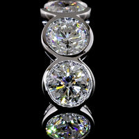 14K White Gold Round Huggie Earrings with Bezel Set Lab Diamonds - 4.16 Carats Total Diamond Weight (E-F Color, VS2 Clarity) - Covaloro Fine Jewelry