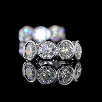14K White Gold Round Huggie Earrings with Bezel Set Lab Diamonds - 4.16 Carats Total Diamond Weight (E-F Color, VS2 Clarity) - Covaloro Fine Jewelry