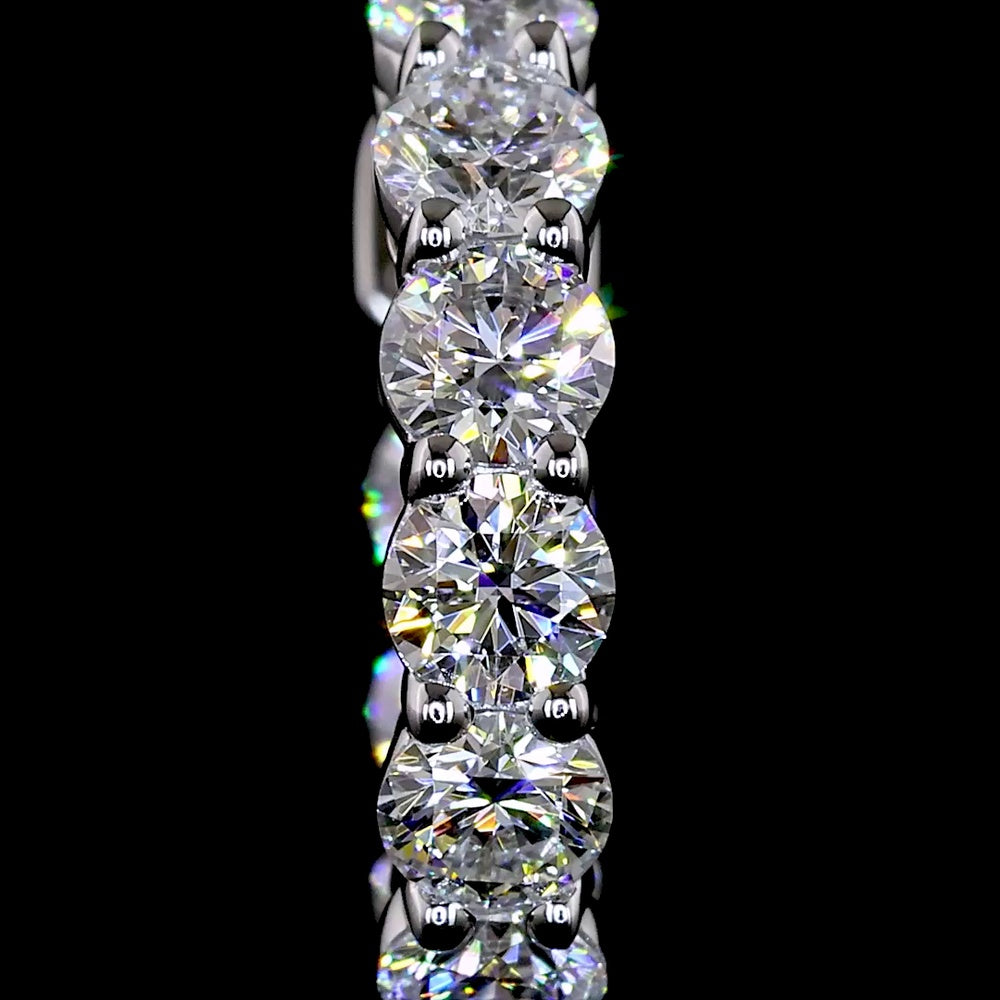 14K White Gold Round Huggie Earrings with Prong-Set Lab Diamonds (E-F Color, VS1 Clarity) - 1.52 Carat Total Diamond Weight - Covaloro Fine Jewelry