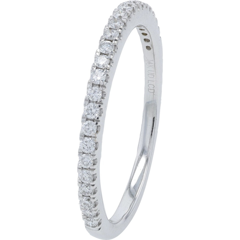 14K White Gold Round Lab-Grown Diamond Bridal Set with Accented Bands - 5.65 Carat Total Diamond Weight