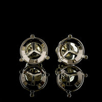 14K White Gold Round Martini Stud Earrings with Lab Grown Brilliant Cut Diamonds - 4.50 Carat Total Diamond Weight (E VVS2 / E VS1) - Covaloro Fine Jewelry