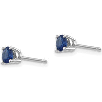 14K White Gold Round Sapphire Stud Earrings - 0.35 Carat Total Sapphire Weight by Monteluci Fine Jewelry