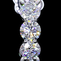 14K White Gold Round Shape C Hoop Earrings with 14 Prong-Set Brilliant Cut Lab Diamonds - 4.60 Carat Total Weight, E-F VS2 - Covaloro Fine Jewelry