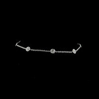 14K White Gold Round Shape Station Bracelet with Bezel Set Lab Diamonds - 0.97 Carat Total Diamond Weight - Covaloro Fine Jewelry
