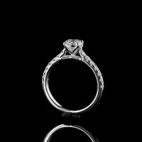 14K White Gold Round Solitaire Diamond Shank Ring with 1.02 Carat D VVS2 Center and 0.53 Carat Side Stones - IGI Certified 1.55 Carat Total Weight Lab Diamond - Covaloro Fine Jewelry