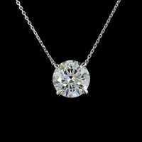 14K White Gold Round Solitaire Pendant with 4.07 Carat Lab Grown Diamond - E VVS2 IGI Certified - Covaloro Fine Jewelry
