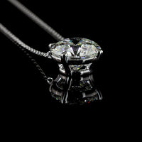 14K White Gold Round Solitaire Pendant with 4.07 Carat Lab Grown Diamond - E VVS2 IGI Certified - Covaloro Fine Jewelry