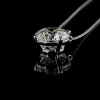 14K White Gold Round Solitaire Pendant with 4.07 Carat Lab Grown Diamond - E VVS2 IGI Certified - Covaloro Fine Jewelry