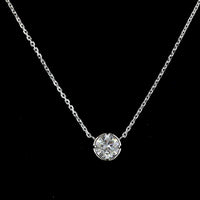 14K White Gold Round Solitaire Pendant with Bezel Set Lab Diamond - 0.53 Carat Total Weight, E-F Color VS2 Clarity - Covaloro Fine Jewelry