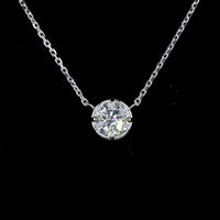 14K White Gold Round Solitaire Pendant with Bezel Set Lab Diamond - 0.53 Carat Total Weight, E-F Color VS2 Clarity - Covaloro Fine Jewelry