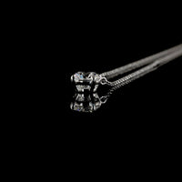 14K White Gold Round Solitaire Pendant with Lab-Grown Brilliant Cut Diamond - 0.81 Carat Total Weight, E-F Color VS1 Clarity - Covaloro Fine Jewelry