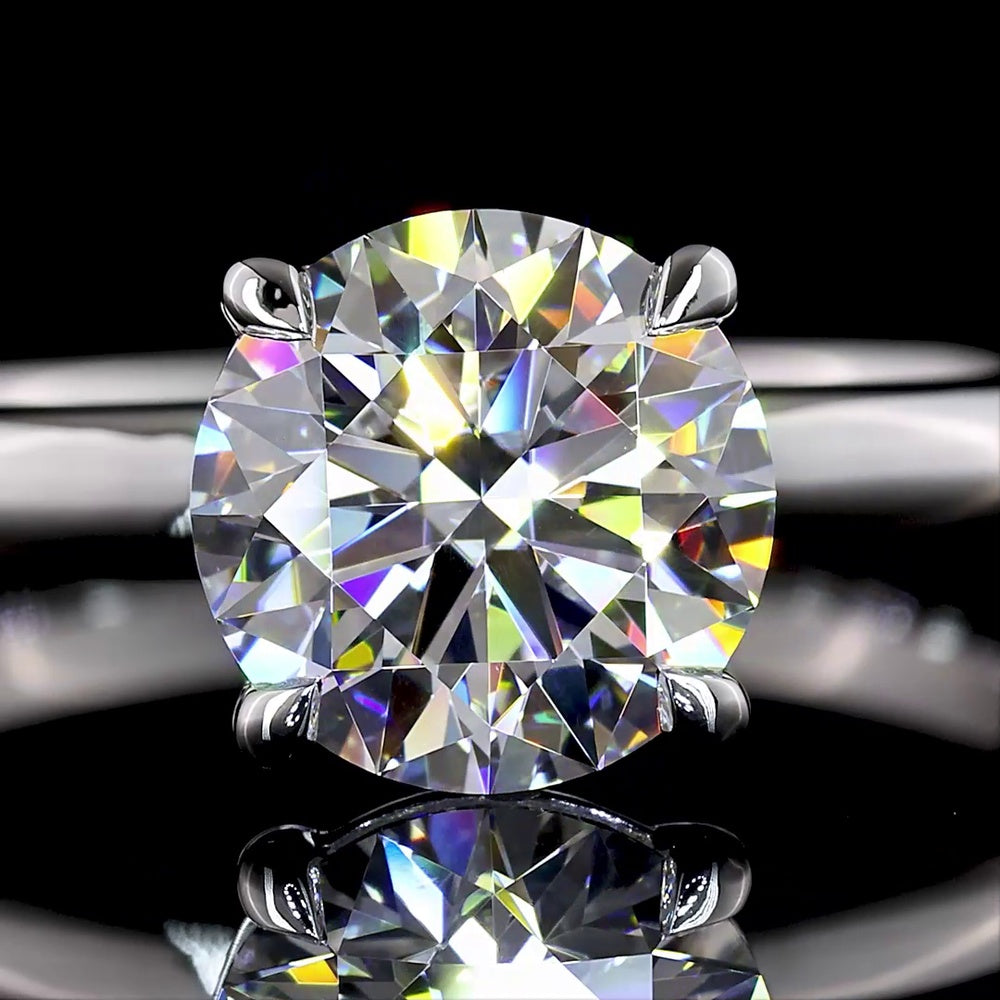 14K White Gold Round Solitaire Ring with 1.55 Carat D VVS2 Lab Diamond - IGI Certified - Covaloro Fine Jewelry