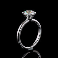14K White Gold Round Solitaire Ring with 1.55 Carat D VVS2 Lab Diamond - IGI Certified - Covaloro Fine Jewelry