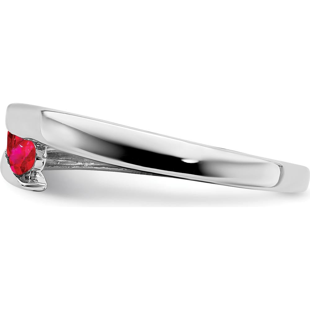 14K White Gold Ruby 4-Stone Ring with Round Cut Rubies - 0.23 Carat Total Ruby Weight by 0