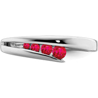 14K White Gold Ruby 4-Stone Ring with Round Cut Rubies - 0.23 Carat Total Ruby Weight by 0