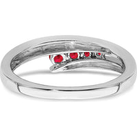 14K White Gold Ruby 4-Stone Ring with Round Cut Rubies - 0.23 Carat Total Ruby Weight by 0