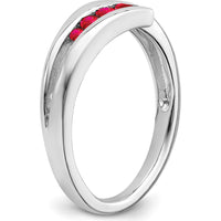 14K White Gold Ruby 4-Stone Ring with Round Cut Rubies - 0.23 Carat Total Ruby Weight by 0