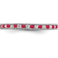 14K White Gold Ruby and Diamond Band - 0.24 Carat Total Gem Weight by 0