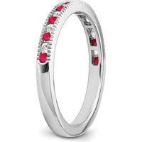 14K White Gold Ruby and Diamond Band - 0.24 Carat Total Gem Weight by 0