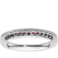 14K White Gold Ruby and Diamond Band with Round Rubies and Diamonds - 0.25 Carat Total Gemstone Weight by 0