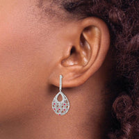 14K White Gold Ruby and Diamond Dangle Earrings - 0.31 Carat Total Gemstone Weight by Monteluci Fine Jewelry