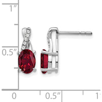 14K White Gold Ruby and Diamond Drop Earrings with Oval Cut Rubies and Round Diamonds - 0.75 Carat Total Ruby Weight by Monteluci Fine Jewelry