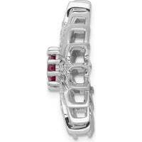 14K White Gold Ruby and Diamond Flower Pendant - 1 Carat Ruby, 0.058 Carat Total Diamond Weight by Monteluci Fine Jewelry