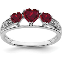 14K White Gold Ruby and Diamond Heart Ring with 0.60 Carat Total Ruby Weight by 0