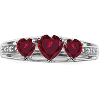 14K White Gold Ruby and Diamond Heart Ring with 0.60 Carat Total Ruby Weight by 0