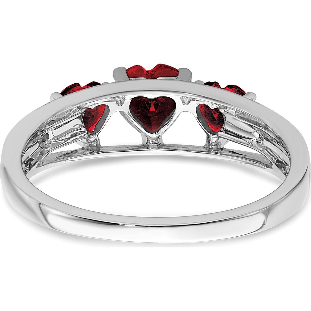 14K White Gold Ruby and Diamond Heart Ring with 0.60 Carat Total Ruby Weight by 0
