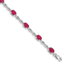 14K White Gold Ruby and Diamond Infinity Bracelet - 0.6 Carats Ruby, 0.27 Carats Diamond by Monteluci Fine Jewelry