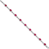 14K White Gold Ruby and Diamond Infinity Bracelet - 0.6 Carats Ruby, 0.27 Carats Diamond by Monteluci Fine Jewelry