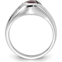14K White Gold Ruby and Diamond Ring with Oval Ruby - 0.6 Carat Ruby and 0.029 Carat Diamond Weight by Monteluci Fine Jewelry