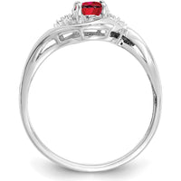 14K White Gold Ruby and Diamond Ring with Oval Ruby - 0.6 Carat Total Ruby Weight by Oro Pregiato