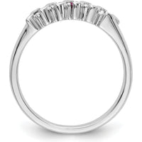 14K White Gold Ruby and Diamond Wave Band - 0.225 Carat Total Gem Weight by 0