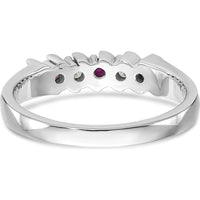 14K White Gold Ruby and Diamond Wave Band - 0.225 Carat Total Gem Weight by 0