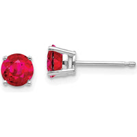 14K White Gold Ruby Stud Earrings - 0.67 Carat Total Ruby Weight by Monteluci Fine Jewelry