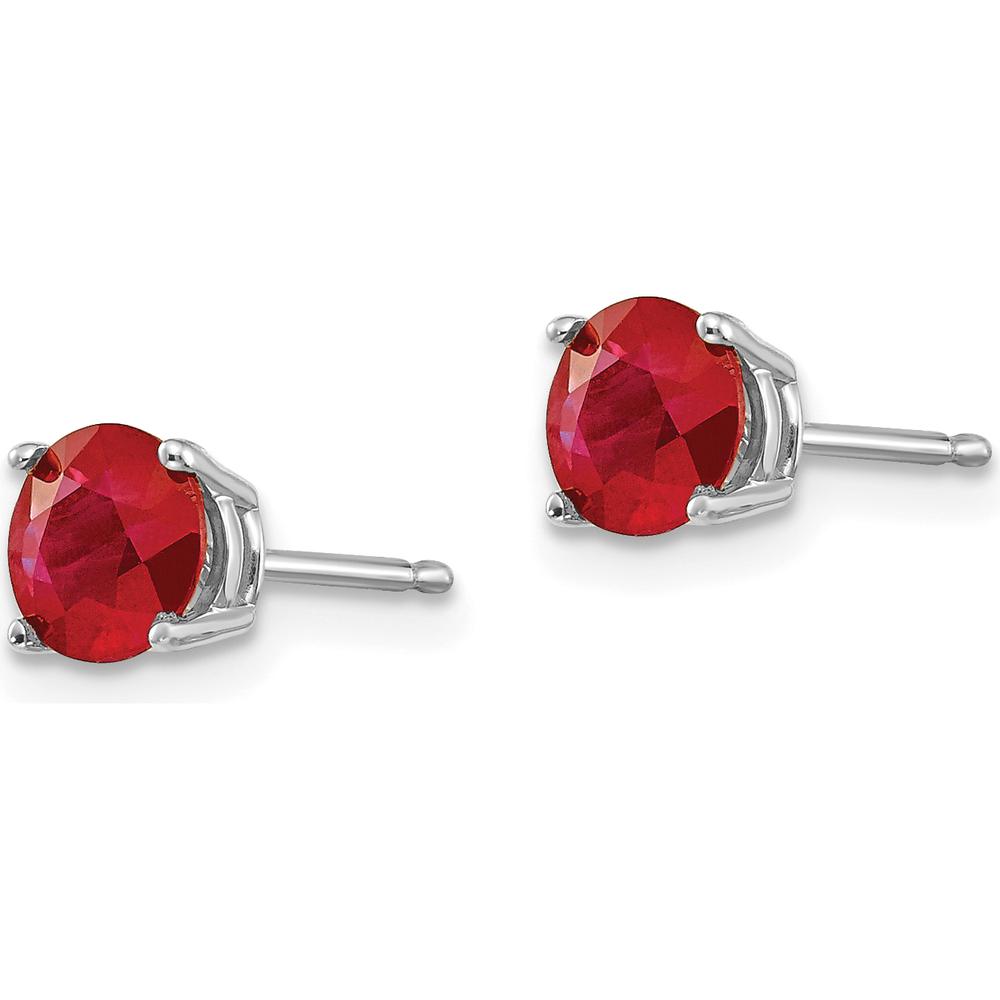 14K White Gold Ruby Stud Earrings - 0.67 Carat Total Ruby Weight by Monteluci Fine Jewelry