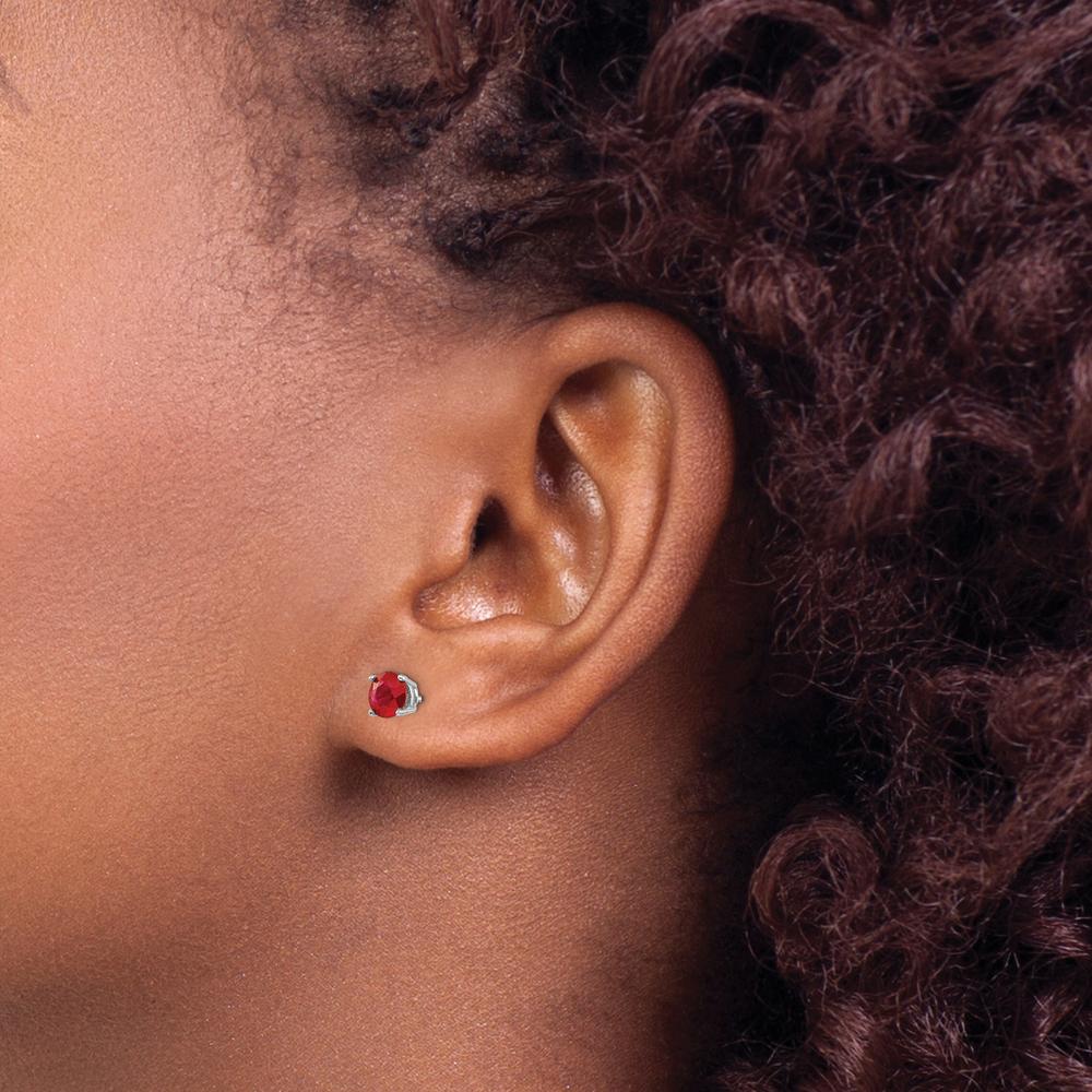 14K White Gold Ruby Stud Earrings - 0.67 Carat Total Ruby Weight by Monteluci Fine Jewelry