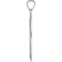 14K White Gold Saint Joseph Oval Medal Pendant with Polished and Satin Finish by Oro Pregiato