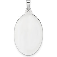 14K White Gold Saint Joseph Oval Medal Pendant with Polished and Satin Finish by Oro Pregiato