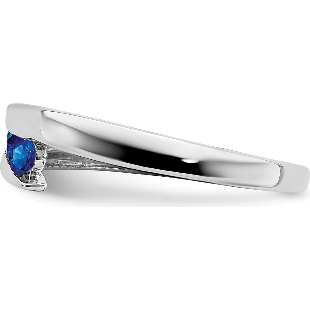 14K White Gold Sapphire 4-Stone Ring with Round Sapphires - 0.26 Carat Total Sapphire Weight by Monteluci Fine Jewelry