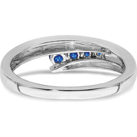 14K White Gold Sapphire 4-Stone Ring with Round Sapphires - 0.26 Carat Total Sapphire Weight by Monteluci Fine Jewelry
