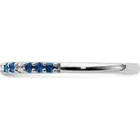 14K White Gold Sapphire and Diamond Band with Round Diamonds and Blue Sapphires - 0.15 Carat Total Diamond Weight, 0.15 Carat Total Sapphire Weight by 0