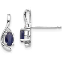 14K White Gold Sapphire and Diamond Drop Earrings - 0.293 Carat Total Sapphire Weight, 0.010 Carat Total Diamond Weight by Oro Pregiato