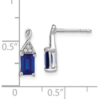14K White Gold Sapphire and Diamond Drop Earrings - 0.5 Carat Total Sapphire Weight, 0.006 Carat Total Diamond Weight by Monteluci Fine Jewelry