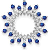 14K White Gold Sapphire and Diamond Snowflake Chain Slide - 0.007 Carat Total Diamond Weight by Lumare Gioia