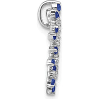 14K White Gold Sapphire and Diamond Snowflake Chain Slide - 0.007 Carat Total Diamond Weight by Lumare Gioia