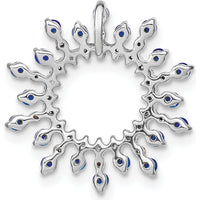 14K White Gold Sapphire and Diamond Snowflake Chain Slide - 0.007 Carat Total Diamond Weight by Lumare Gioia